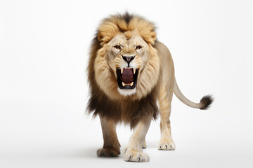 Obraz premium ライオン 白背景 AI生成画像 ジェネレーティブAI