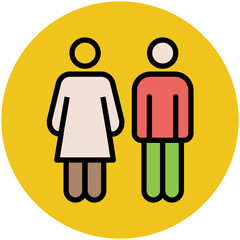 A trendy flat icon of family 