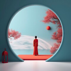 Chinese - Japan style interior abstract