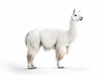 Fototapeta premium ラマ 白背景 AI生成画像 ジェネレーティブAI