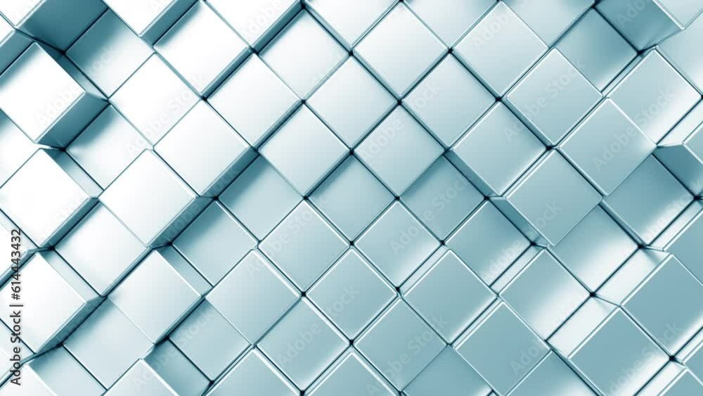 Poster white 3d render abstract background. bright and clean style box mosaic animated pattern. simple geom