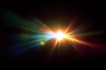 Fototapeta na wymiar Light flare Glowing light explodes Light effect ray shining sun