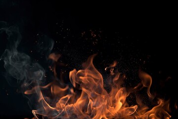 Fototapeta na wymiar Fire on a black background