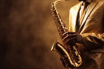 Saxophone player Saxophonist playing jazz music instrument Jazz musician playing sax alto Generative AI
