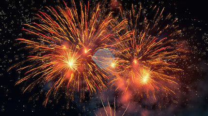 Fototapeta na wymiar Colorful firework at night