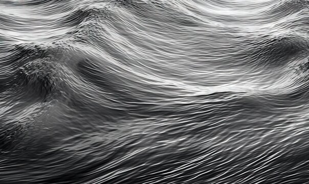  a black and white photo of waves in the ocean with a black and white filter applied to the picture to give the illusion of the water.  generative ai