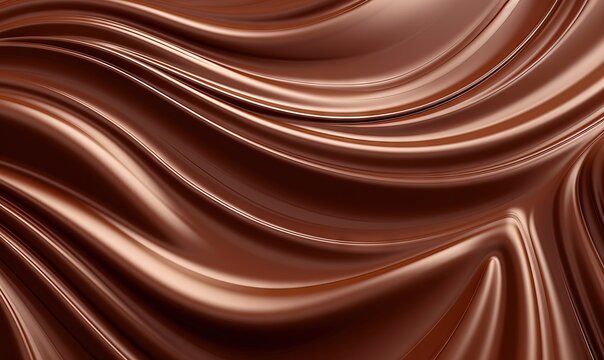  a close up of a chocolate background with wavy lines and a smooth surface in the center of the image, with a slight center at the top of the image.  generative ai