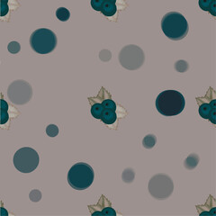Green pattern with green berries for backgrounds, covers, wallpapers, tablecloths, business cards, emblems, rugs