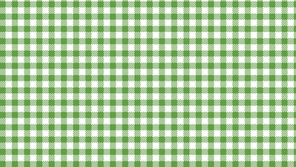 Green gingham tablecloth. Red fabric pattern texture - vector textile background. Kitchen table cloth