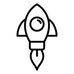 Rocket start up icon on transparent background