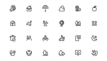 Ecology icons set. Nature icon. Eco green icons.Outline icon .