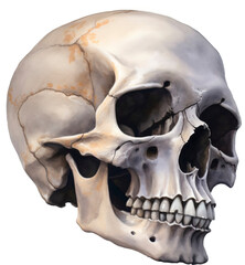 Obraz premium Skull watercolor painting png download