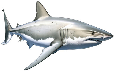 Obraz premium Watercolor shark transparent background