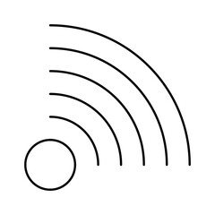 Free wifi travel and tourism icon with black outline style. isolated, data, service, black, sharing, banner, modem. Vector Illustration