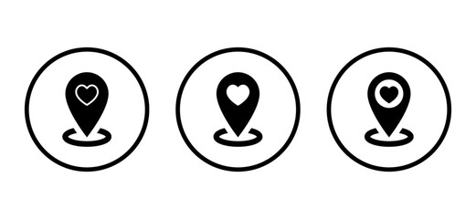 Love pin icon vector. Favorite place sign symbol