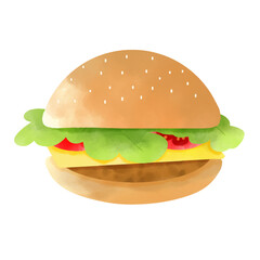 hamburger isolated on white