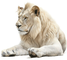 Fototapeta premium Lion watercolor illustration transparent png