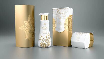 set of some cosmetic bottles with some copyspace