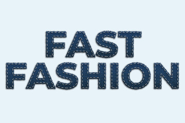 fashion text with jeans texture 