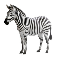 zebra looking isolated on white