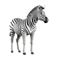 Fototapeta na wymiar zebra looking isolated on white