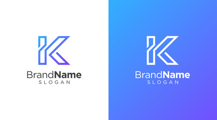 Letter k logo design for various types of businesses and company. colorful, modern, geometric letter k logo