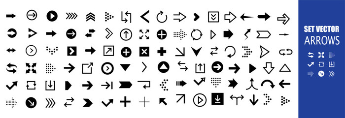 Big collection arrows set icons. Arrow icon. Arrow vector collection. Arrow. Cursor. Modern simple arrows. Vector illustration