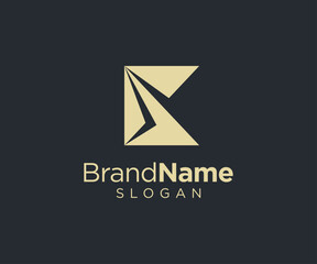 Naklejka premium Letter k logo design for various types of businesses and company. Luxury and elegant Letter k