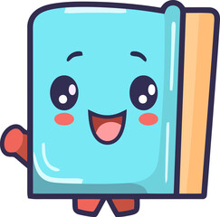 smiling cute book character