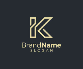 Letter k logo design for various types of businesses and company. Luxury and elegant Letter k