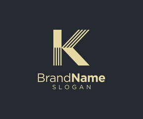 Letter k logo design for various types of businesses and company. Luxury and elegant Letter k