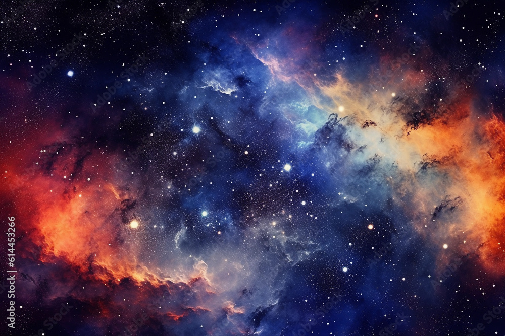 Wall mural nebula, galaxies and dust in space. abstract background. generative ai