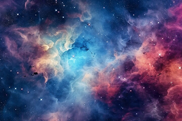 Fototapeta na wymiar Nebula, galaxies and dust in space. Abstract background. Generative AI