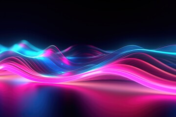 abstract futuristic background with pink blue glowing neon moving high speed wave lines and bokeh lights. Data transfer concept Fantastic wallpaper, Ai Generative