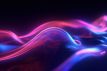 abstract futuristic background with pink blue glowing neon moving high speed wave lines and bokeh lights. Data transfer concept Fantastic wallpaper, Ai Generative