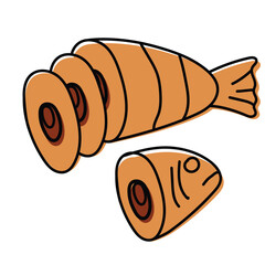 salted fish hand drawn vector illustration