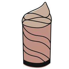 glass of chocolate cocktail hand drawn vector illustration