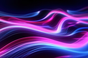 abstract futuristic background with pink blue glowing neon moving high speed wave lines and bokeh lights. Data transfer concept Fantastic wallpaper, Ai Generative