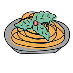 spagetthi hand drawn vector illustration