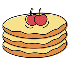 pancakes hand drawn vector illustration