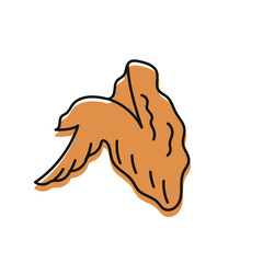 fried chicken wings hand drawn vector design illustration