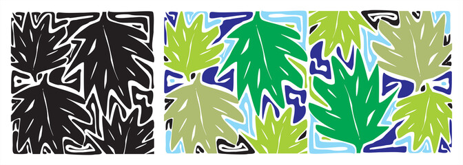 Fototapeta premium Seamless floral pattern design vector collection