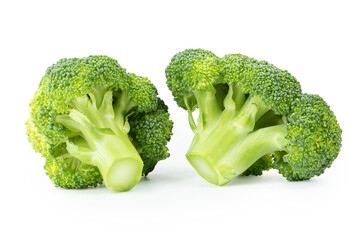 Fresh broccoli inflorescence isolated on white background.