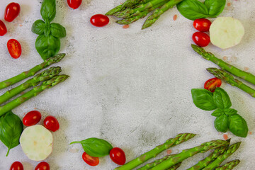 Frame of fresh food for cooking. Copy space. Healthy Eating.