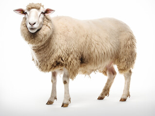 羊　白背景　AI生成画像　ジェネレーティブAI