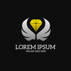 Fototapeta premium Illustration vector graphic of template logo diamond wings elegant 
