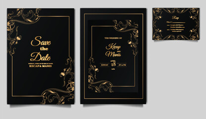 luxury elegant wedding invitation set