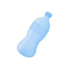 plastic water bottle Plastic reduction concept for the planet. 3D illustration.