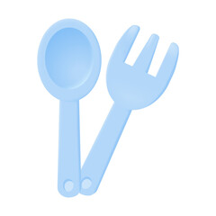 plastic cutlery Plastic reduction concept for the planet. 3D illustration.