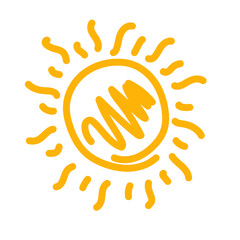 doodle, vector, sun, sketch, icon, graphic, illustration, sign, summer, drawing, sunlight, sunshine, symbol, cartoon, design, element, hand, abstract, art, light, sunny, drawn, cute, sunset, sunrise